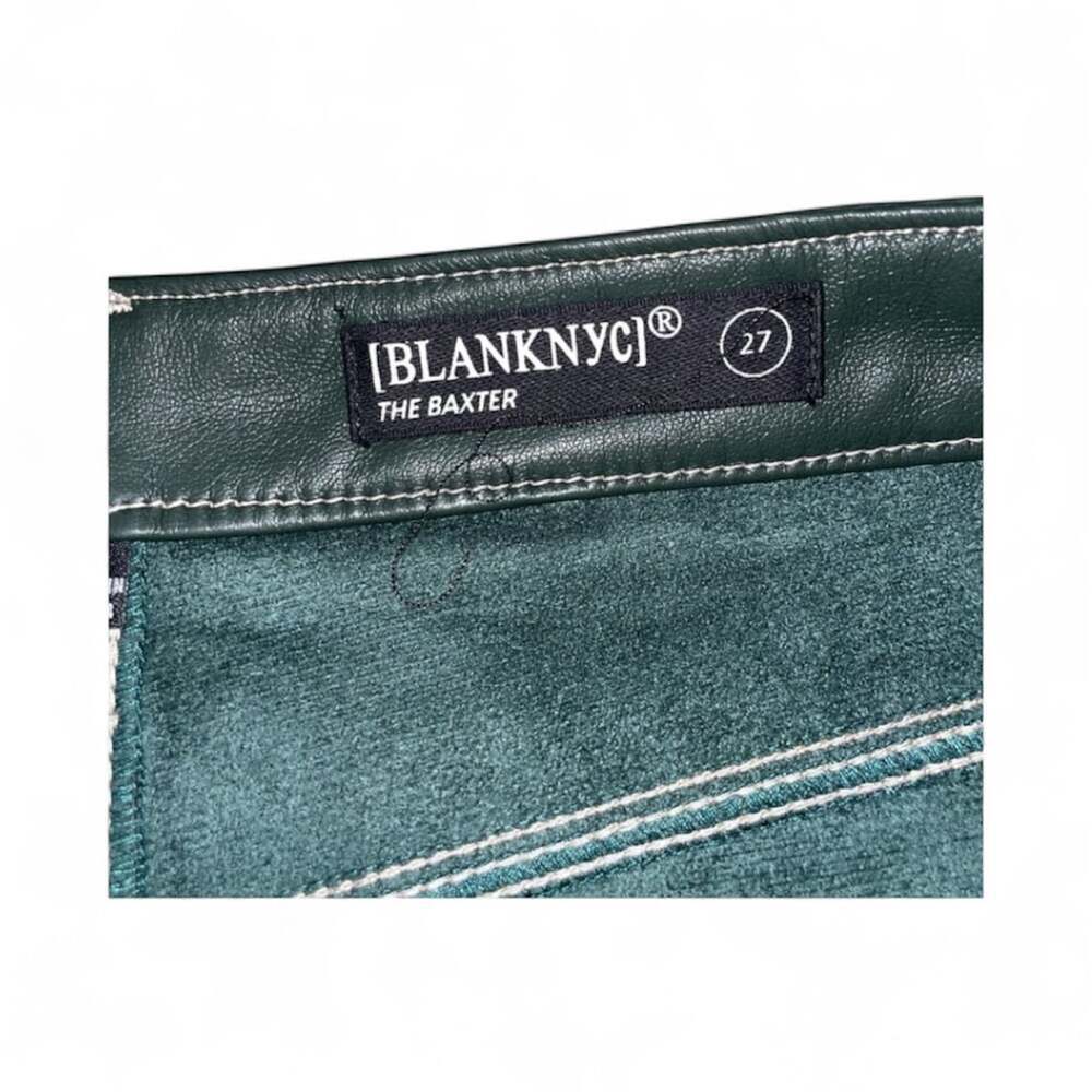Green Blank NYC The Baxter Ribcage Straight Leg Vegan Faux Leather Pants - Picture 2 of 2